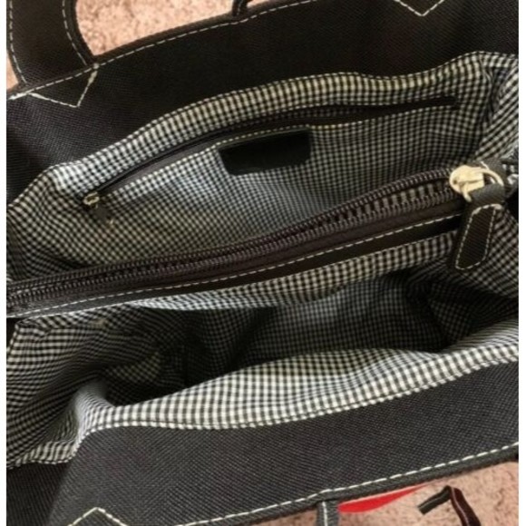 Pristine Canvas Shoulder Bag Brown And Pink‎ Multiple Compartments - Picture 6 of 11